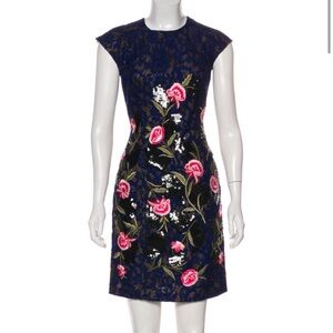 Sachin + Babi Pink and Red Sheath Mini Dress Sweetheart Neckline